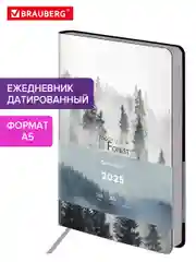 Ежедневник датированный 2025 Brauberg, планер планинг записная книжка А5, под кожу