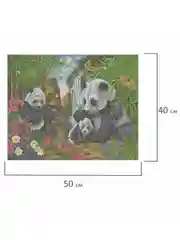 Картина стразами (алмазная мозаика) 40*50 см, Остров сокровищ "Панды", без подрамника