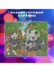 Картина стразами (алмазная мозаика) 40*50 см, Остров сокровищ "Панды", без подрамника