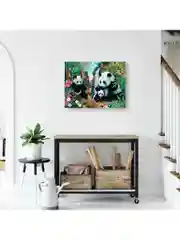 Картина стразами (алмазная мозаика) 40*50 см, Остров сокровищ "Панды", без подрамника