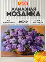 Алмазная мозаика картина вышивка из страз 30*40 см, "Пушистая сирень", 662402