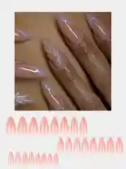 Ледяной накладные ногти с дизайном, 24 штуки, с клеем для ногтей