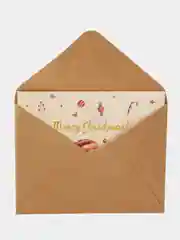 Красный открытка Новогодняя, набор открытка конверт наклейка, приглашение