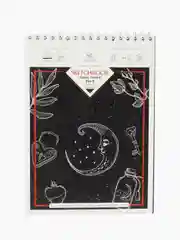 Черный блокнот-скетчбук SKETCHBOOK BLACK А5 20 листов на металлическом гребне