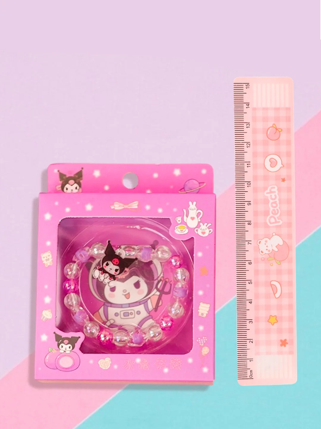 Фиолетовый браслет Sanrio My Melody, Куроми, Мелоди, Синаморолл, Хелло Кити