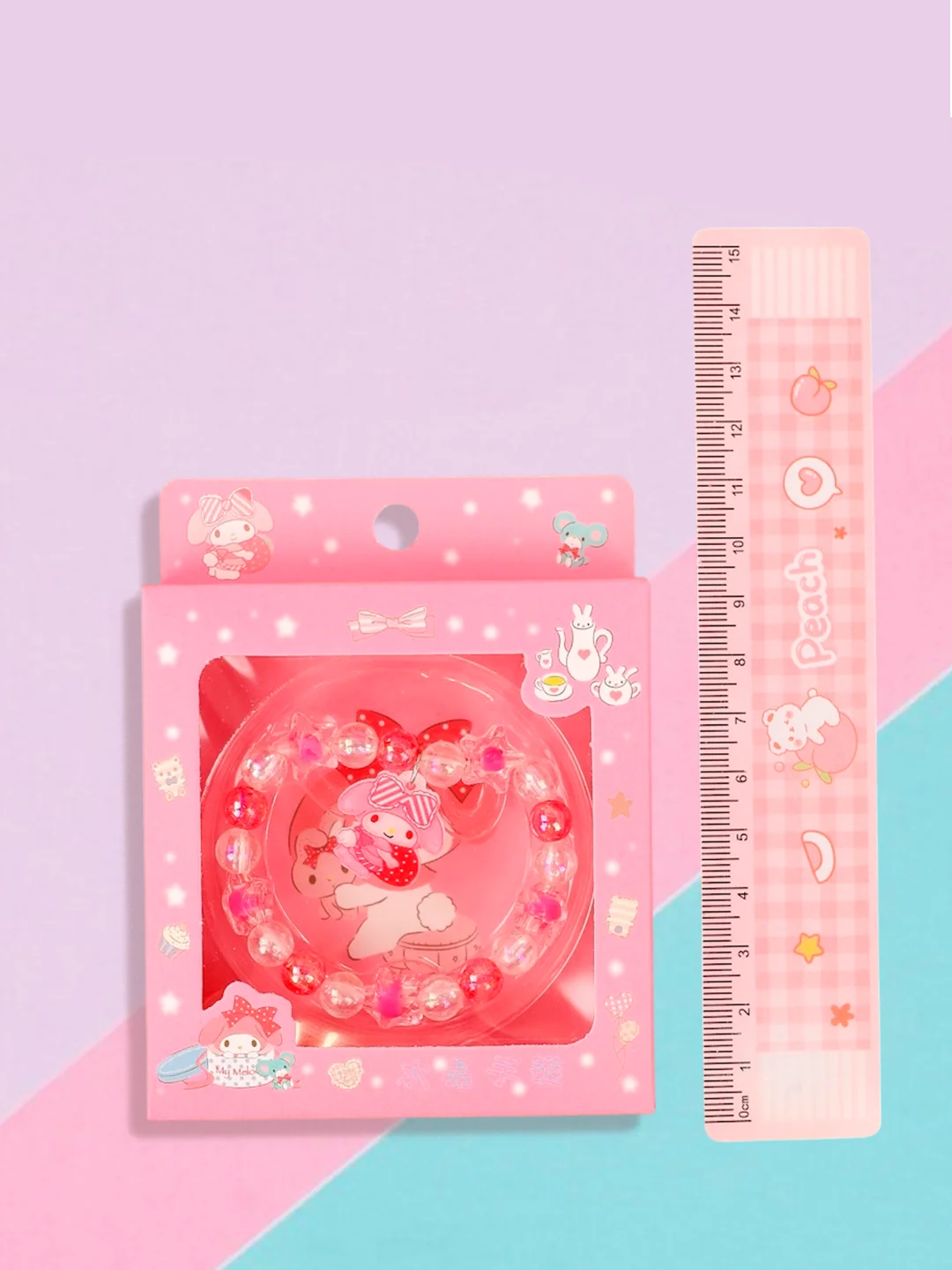 Тёмно-розовый браслет Sanrio My Melody, Куроми, Мелоди, Синаморолл, Хелло Кити