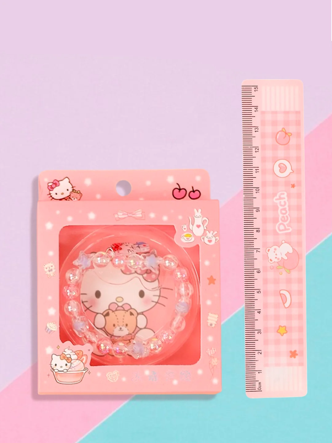 Розовый браслет Sanrio My Melody, Куроми, Мелоди, Синаморолл, Хелло Кити
