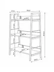 Стеллаж на металлокаркасе BRABIX LOFT SH-002 (ш600*г350*в845мм), цвет дуб антик, 641232