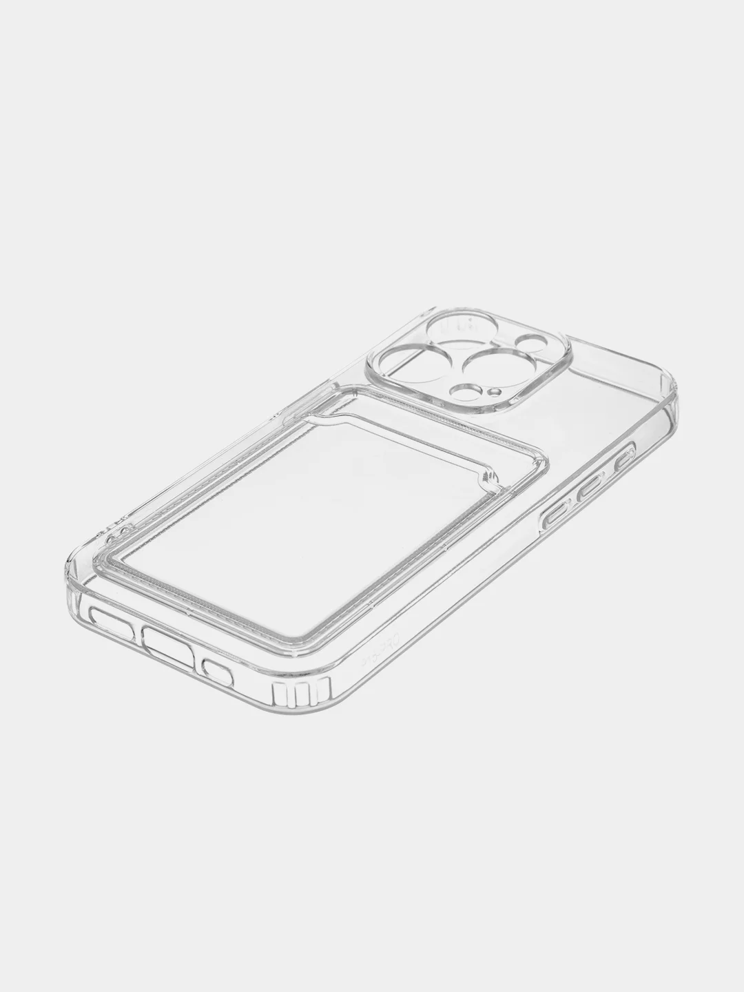 Молочный чехол для iPhone 15 Pro силиконовый BROSCORP матовый/ прозрачный/ с карманом, защита камер