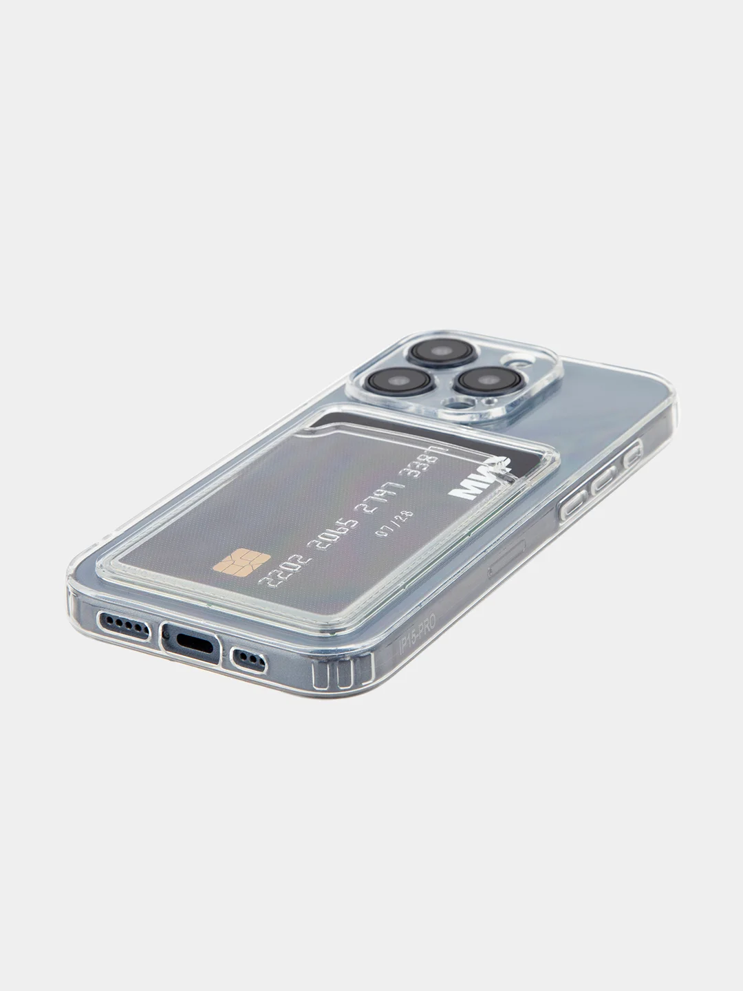Молочный чехол для iPhone 15 Pro силиконовый BROSCORP матовый/ прозрачный/ с карманом, защита камер