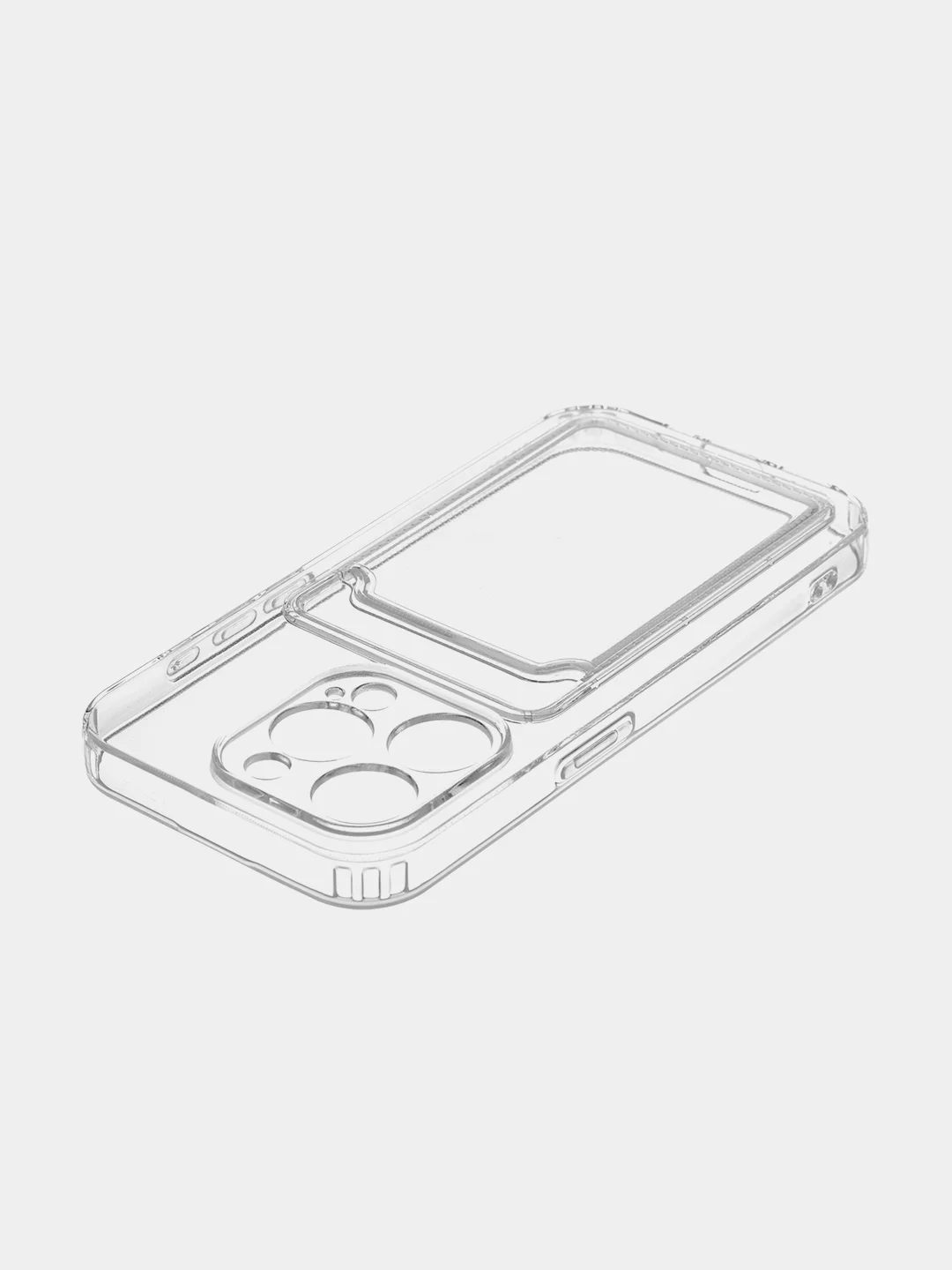 Молочный чехол для iPhone 15 Pro силиконовый BROSCORP матовый/ прозрачный/ с карманом, защита камер