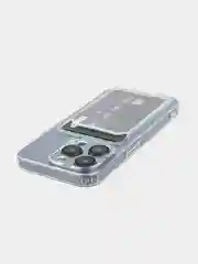 Молочный чехол для iPhone 15 Pro силиконовый BROSCORP матовый/ прозрачный/ с карманом, защита камер