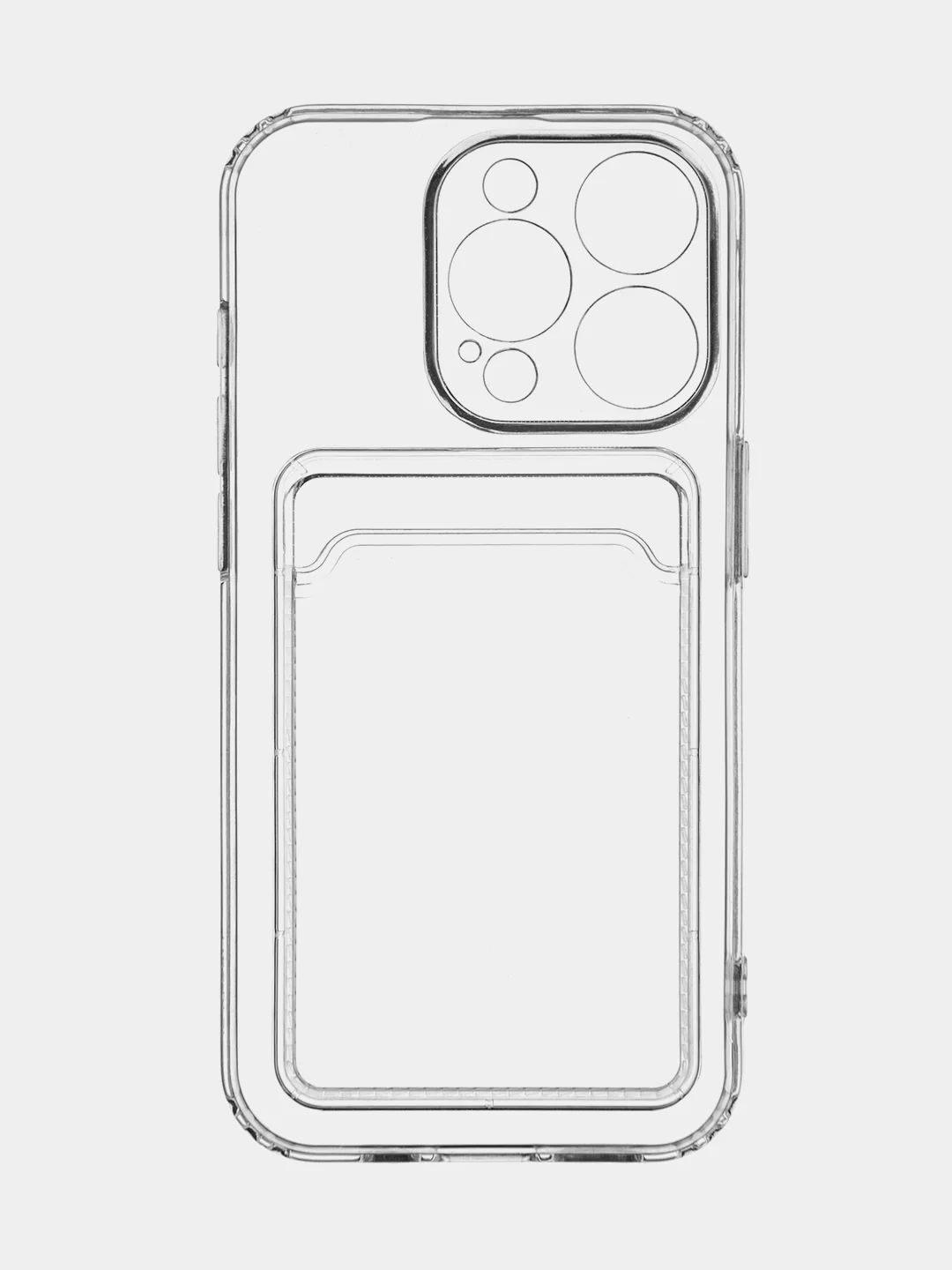 Молочный чехол для iPhone 15 Pro силиконовый BROSCORP матовый/ прозрачный/ с карманом, защита камер