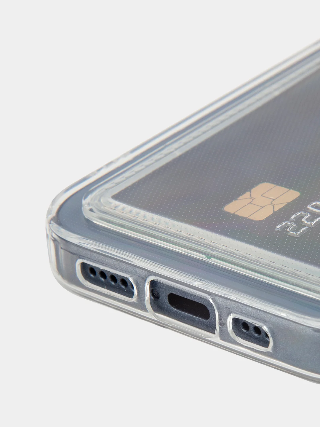 Молочный чехол для iPhone 15 Pro силиконовый BROSCORP матовый/ прозрачный/ с карманом, защита камер