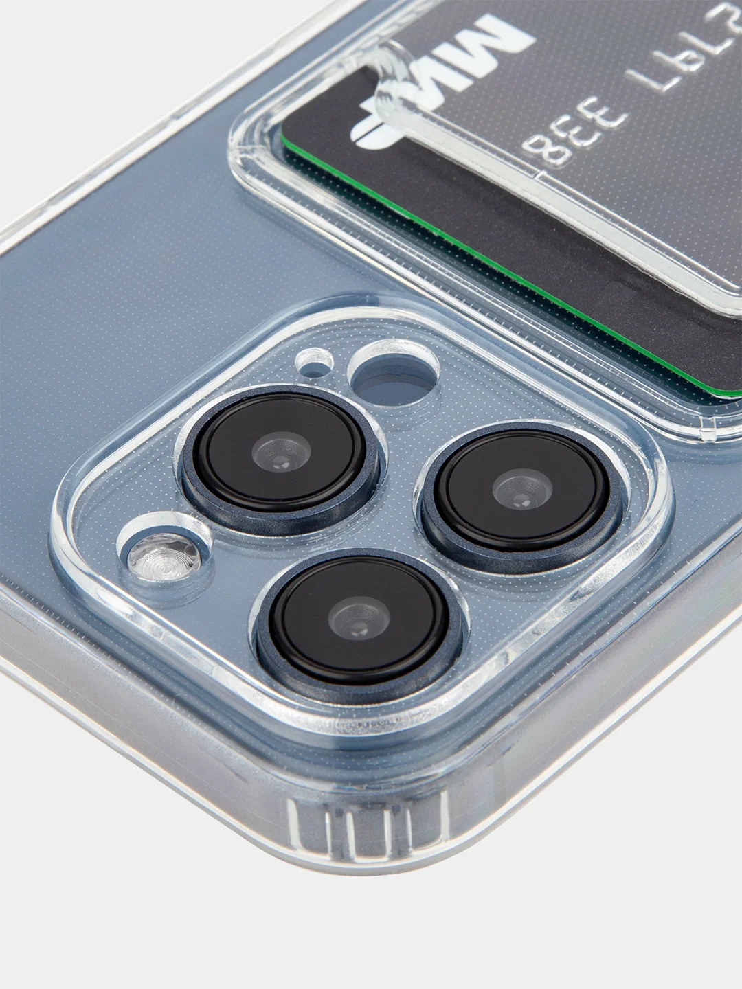 Молочный чехол для iPhone 15 Pro силиконовый BROSCORP матовый/ прозрачный/ с карманом, защита камер