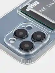 Молочный чехол для iPhone 15 Pro силиконовый BROSCORP матовый/ прозрачный/ с карманом, защита камер