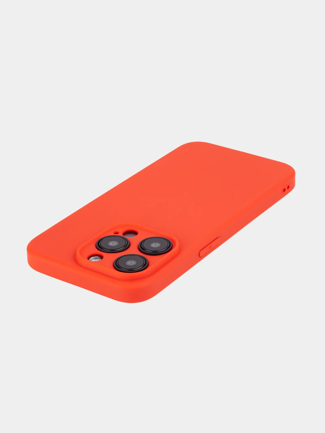 Красный чехол для iPhone 15 Pro силиконовый BROSCORP матовый/ прозрачный/ с карманом, защита камер