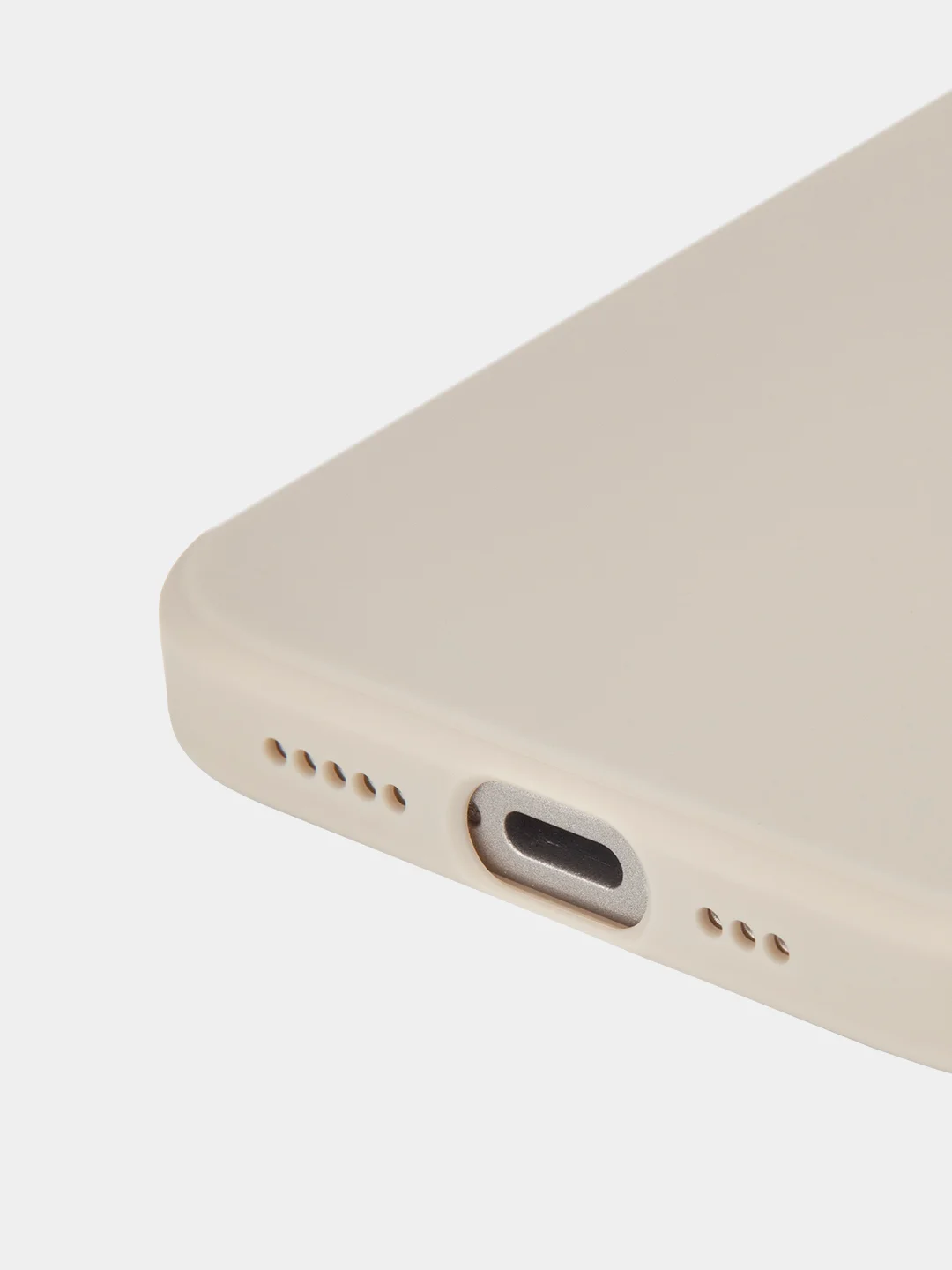 Бежевый меланж чехол для iPhone 15 Pro силиконовый BROSCORP матовый/ прозрачный/ с карманом, защита камер