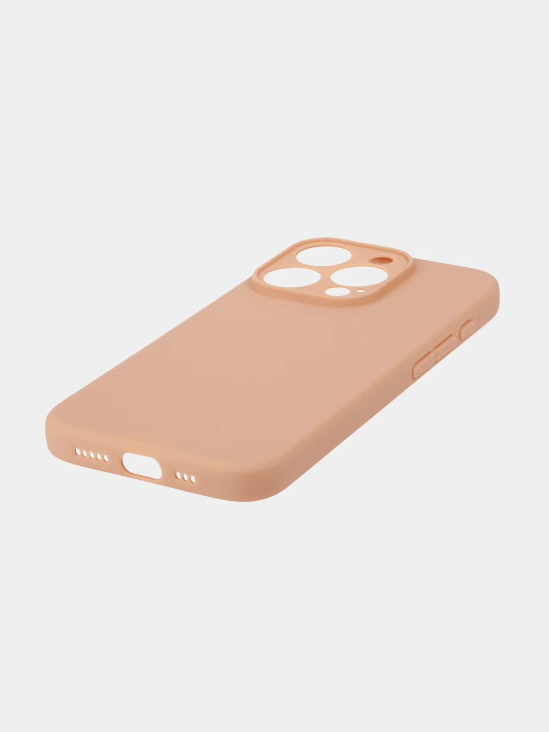 Светло-коричневый чехол для iPhone 15 Pro силиконовый BROSCORP матовый/ прозрачный/ с карманом, защита камер
