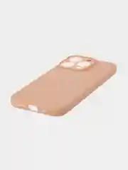Светло-коричневый чехол для iPhone 15 Pro силиконовый BROSCORP матовый/ прозрачный/ с карманом, защита камер