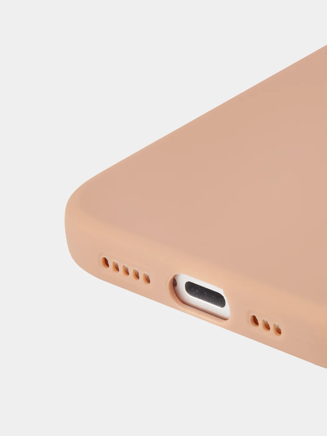 Светло-коричневый чехол для iPhone 15 Pro силиконовый BROSCORP матовый/ прозрачный/ с карманом, защита камер