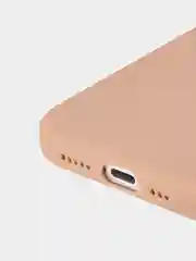 Светло-коричневый чехол для iPhone 15 Pro силиконовый BROSCORP матовый/ прозрачный/ с карманом, защита камер