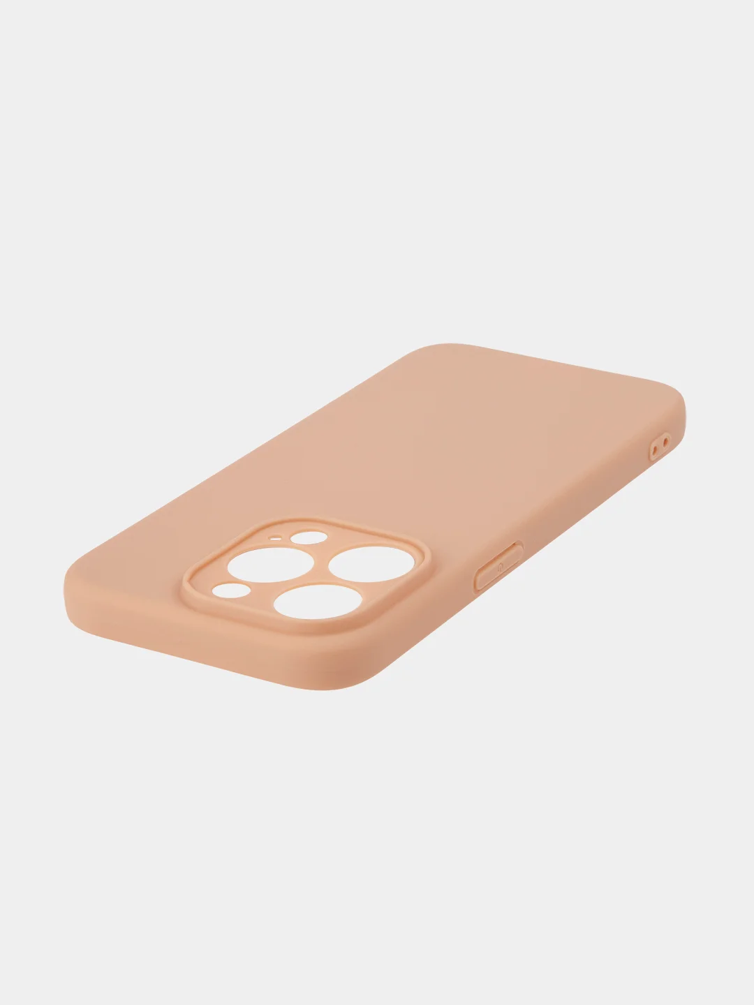Светло-коричневый чехол для iPhone 15 Pro силиконовый BROSCORP матовый/ прозрачный/ с карманом, защита камер