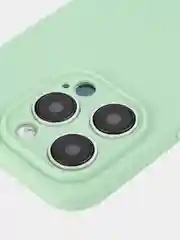 Зеленый чехол для iPhone 15 Pro силиконовый BROSCORP матовый/ прозрачный/ с карманом, защита камер