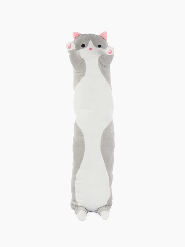 Мягкая игрушка кот-батон 110 см, серый