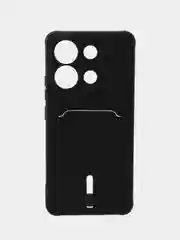Черный чехол для Xiaomi Redmi Note 13 4G (Сяоми Редми Ноут 13 4G), с карманом для карт