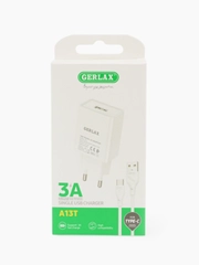 Блок питания с кабелем Gerlax, Type-C , Mirco Usb, 1 метр