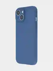 Синий чехол для iPhone 15 силиконовый BROSCORP матовый/ прозрачный тонкий c защитой камер бортик