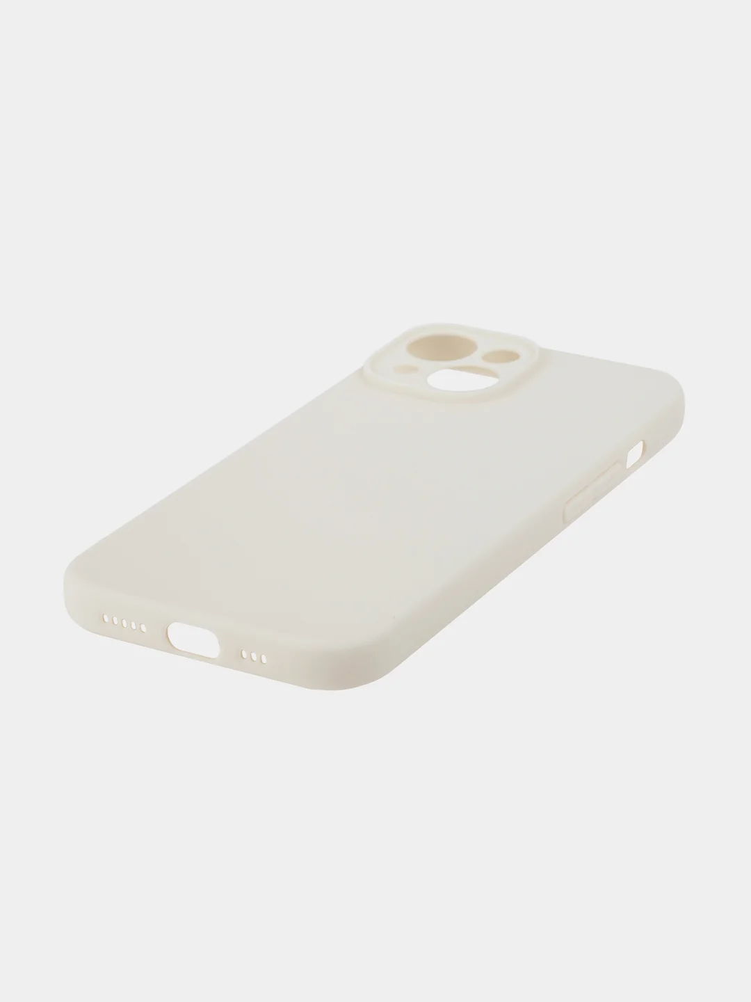 Кремовый чехол для iPhone 15 силиконовый BROSCORP матовый/ прозрачный тонкий c защитой камер бортик