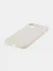 Кремовый чехол для iPhone 15 силиконовый BROSCORP матовый/ прозрачный тонкий c защитой камер бортик