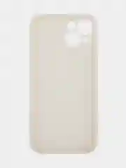 Кремовый чехол для iPhone 15 силиконовый BROSCORP матовый/ прозрачный тонкий c защитой камер бортик