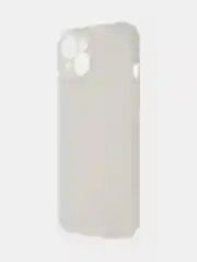 Кремовый чехол для iPhone 15 силиконовый BROSCORP матовый/ прозрачный тонкий c защитой камер бортик