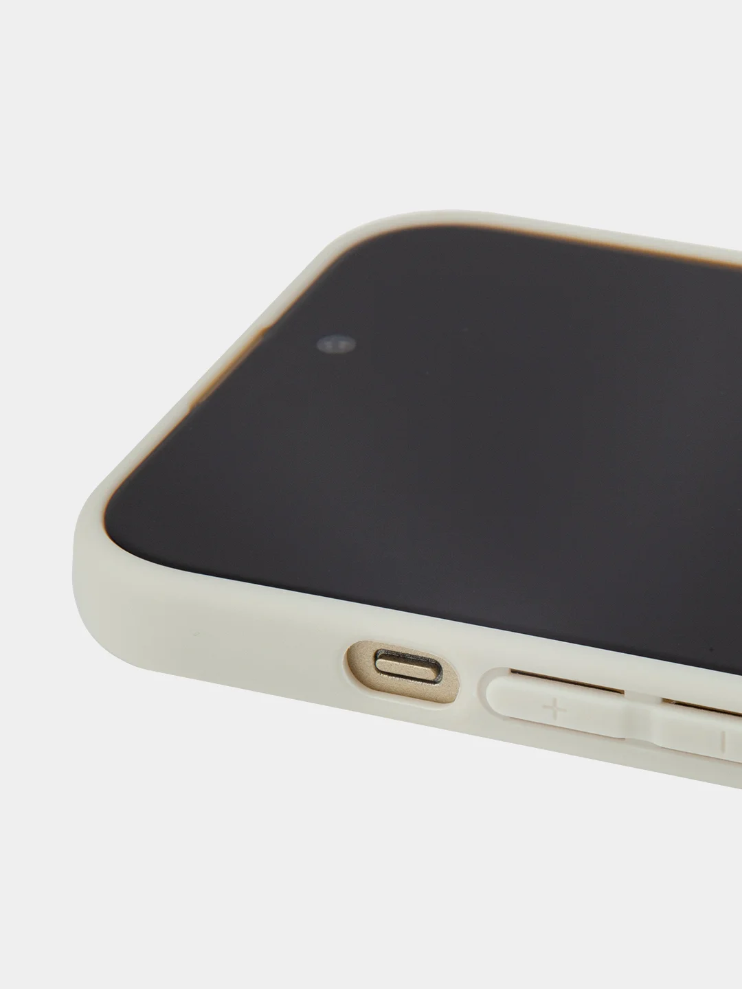 Кремовый чехол для iPhone 15 силиконовый BROSCORP матовый/ прозрачный тонкий c защитой камер бортик