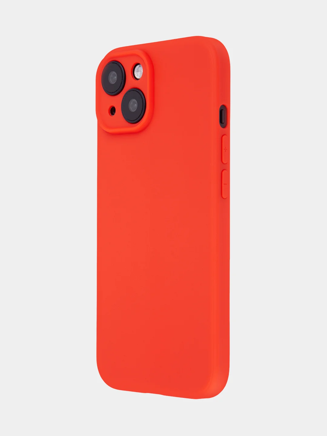 Красный чехол для iPhone 15 силиконовый BROSCORP матовый/ прозрачный тонкий c защитой камер бортик