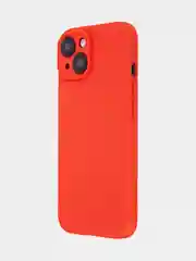 Красный чехол для iPhone 15 силиконовый BROSCORP матовый/ прозрачный тонкий c защитой камер бортик