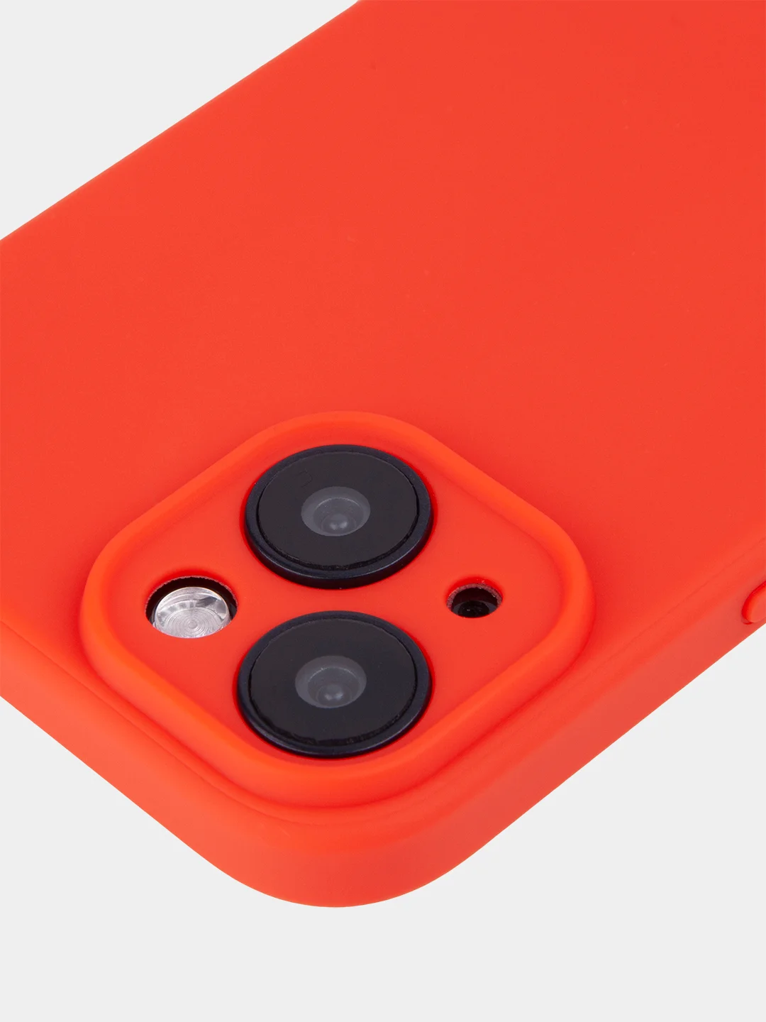 Красный чехол для iPhone 15 силиконовый BROSCORP матовый/ прозрачный тонкий c защитой камер бортик