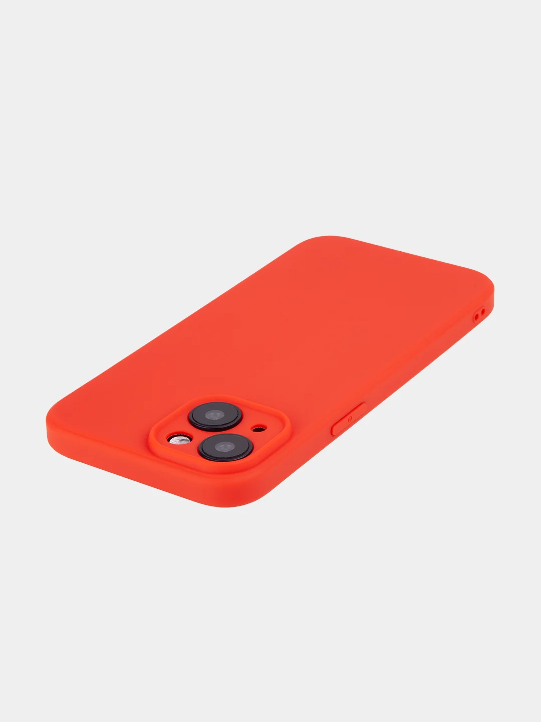 Красный чехол для iPhone 15 силиконовый BROSCORP матовый/ прозрачный тонкий c защитой камер бортик