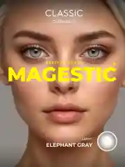 Цветные контактные линзы MAGESTIC серые Elephant Gray, 1 пара 14.2 мм