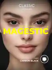 Цветные контактные линзы MAGESTIC черные Carbon Black, 1 пара 14.2 мм