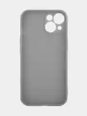 Угольный чехол для iPhone 15 силиконовый BROSCORP матовый/ прозрачный тонкий c защитой камер бортик
