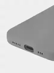 Угольный чехол для iPhone 15 силиконовый BROSCORP матовый/ прозрачный тонкий c защитой камер бортик