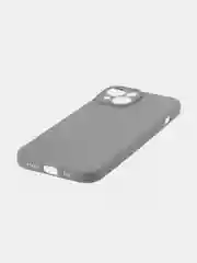 Угольный чехол для iPhone 15 силиконовый BROSCORP матовый/ прозрачный тонкий c защитой камер бортик