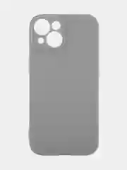 Угольный чехол для iPhone 15 силиконовый BROSCORP матовый/ прозрачный тонкий c защитой камер бортик