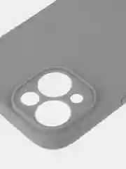 Угольный чехол для iPhone 15 силиконовый BROSCORP матовый/ прозрачный тонкий c защитой камер бортик