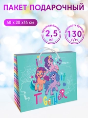 Пакет подарочный My Little Pony, зеленый, 400 х 300 х 140 мм