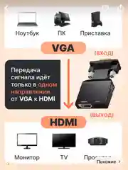 Портативный адаптер переходник конвертер HDMI - VGA